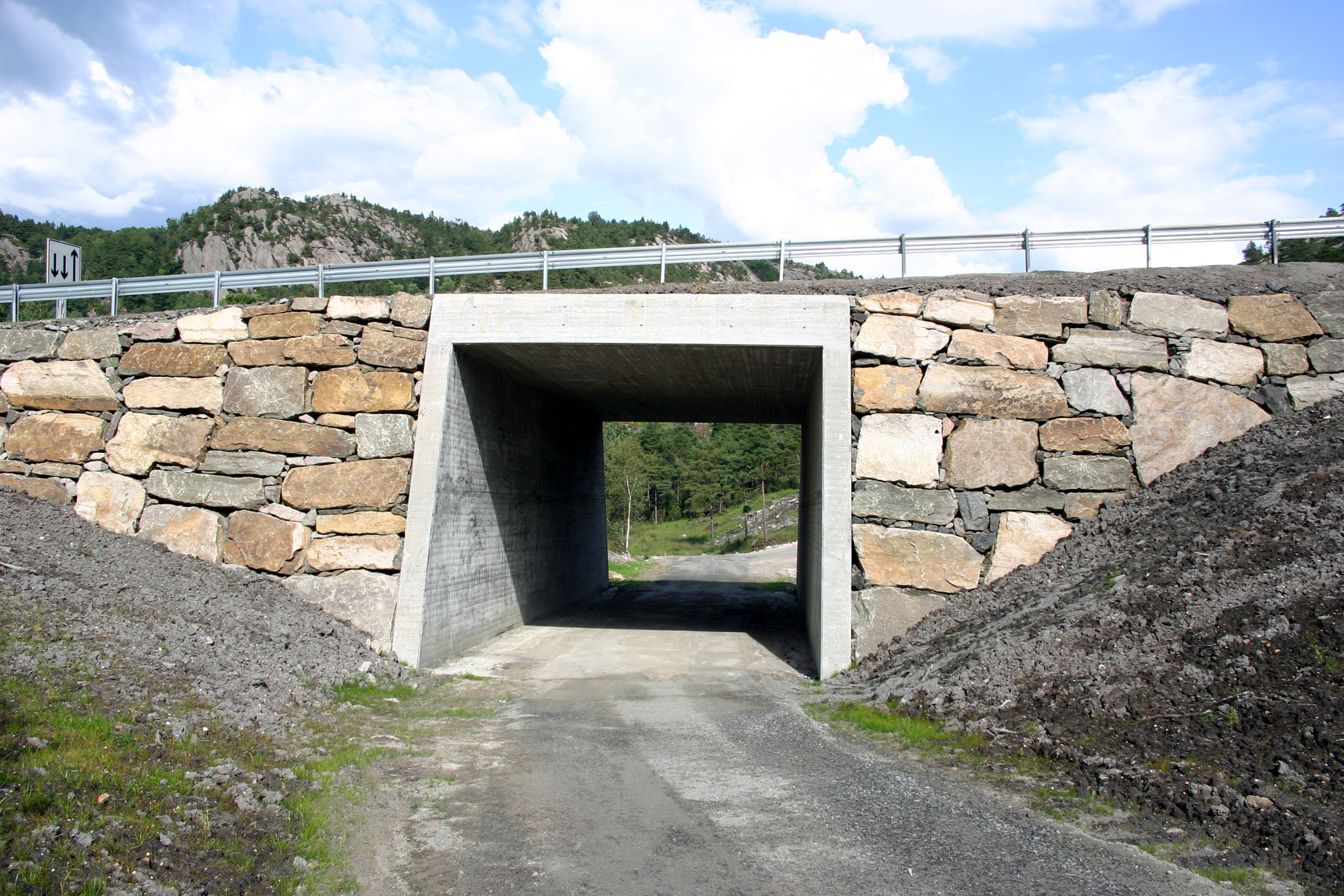 Avkommen kulvert fra sør